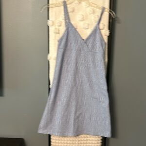 Blue and white floral mini dress